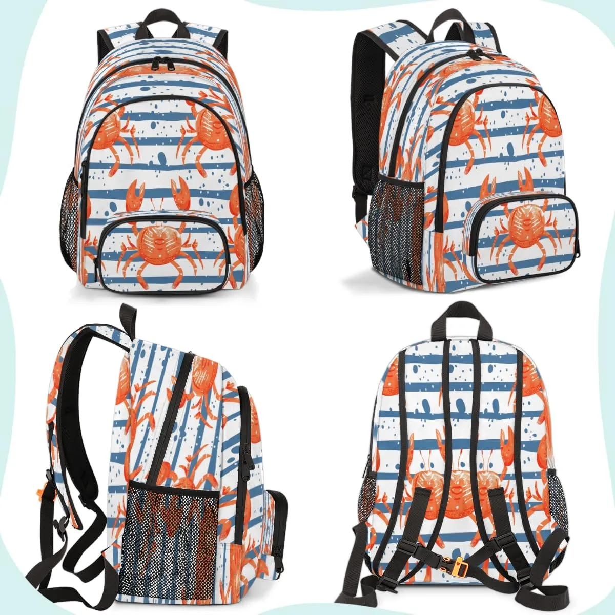 Lobsters Crab Laptop Backpack for Women Men, 18.3 Inch Large Computer Backpacks Fashion Teacher Nurse Bag Casual Daypack for Work Travel