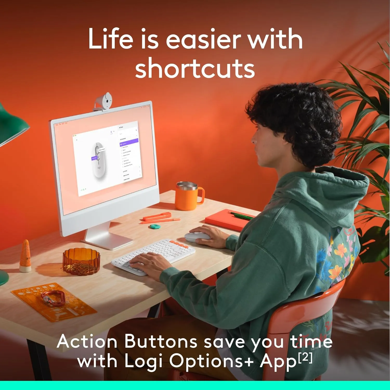 Logitech POP Mouse, Compact and Portable Wireless Bluetooth Mouse with Programmable Buttons and Quiet Clicks, Easy-Switch Between up to 3 Devices, Laptop, Tablet, PC - Off-White