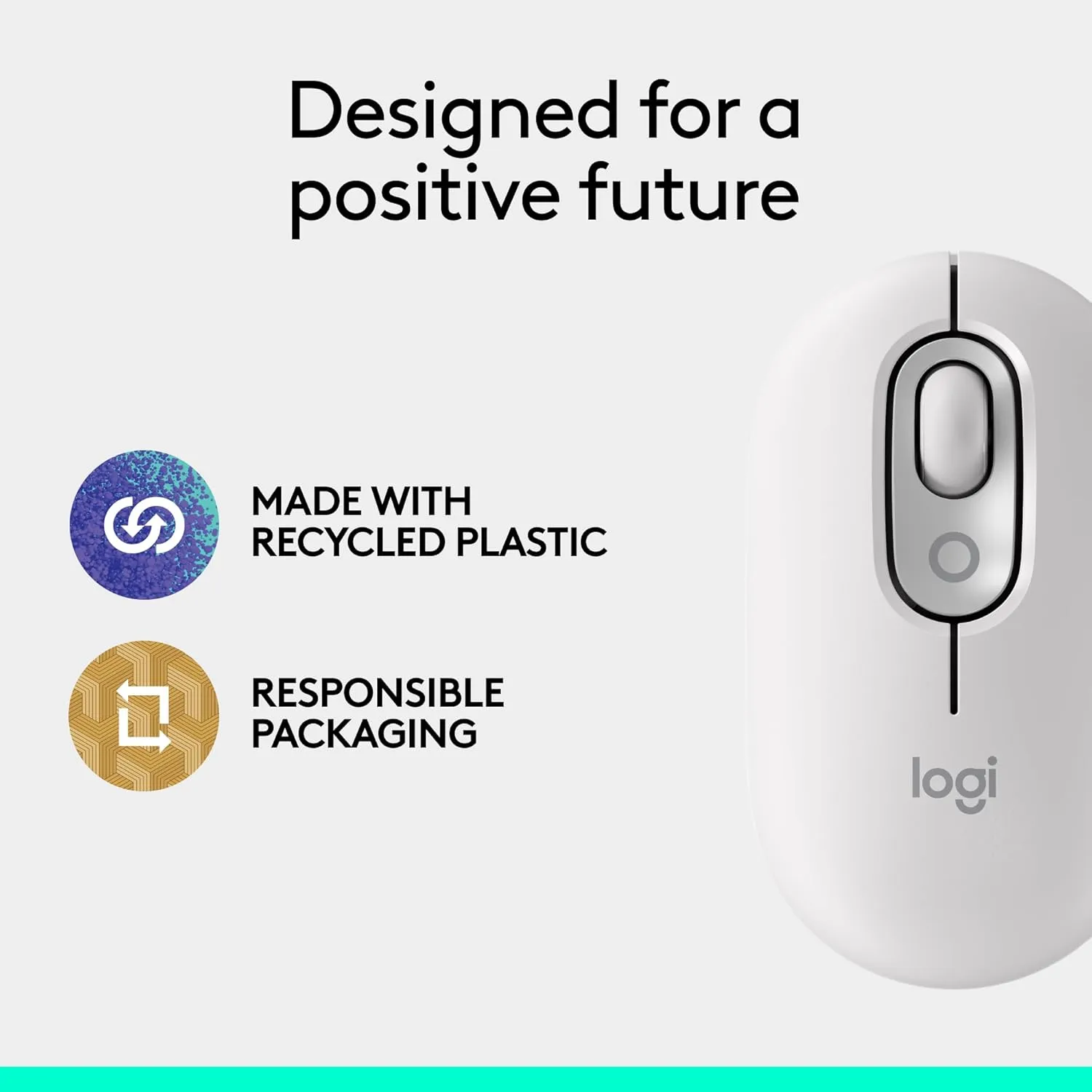 Logitech POP Mouse, Compact and Portable Wireless Bluetooth Mouse with Programmable Buttons and Quiet Clicks, Easy-Switch Between up to 3 Devices, Laptop, Tablet, PC - Off-White