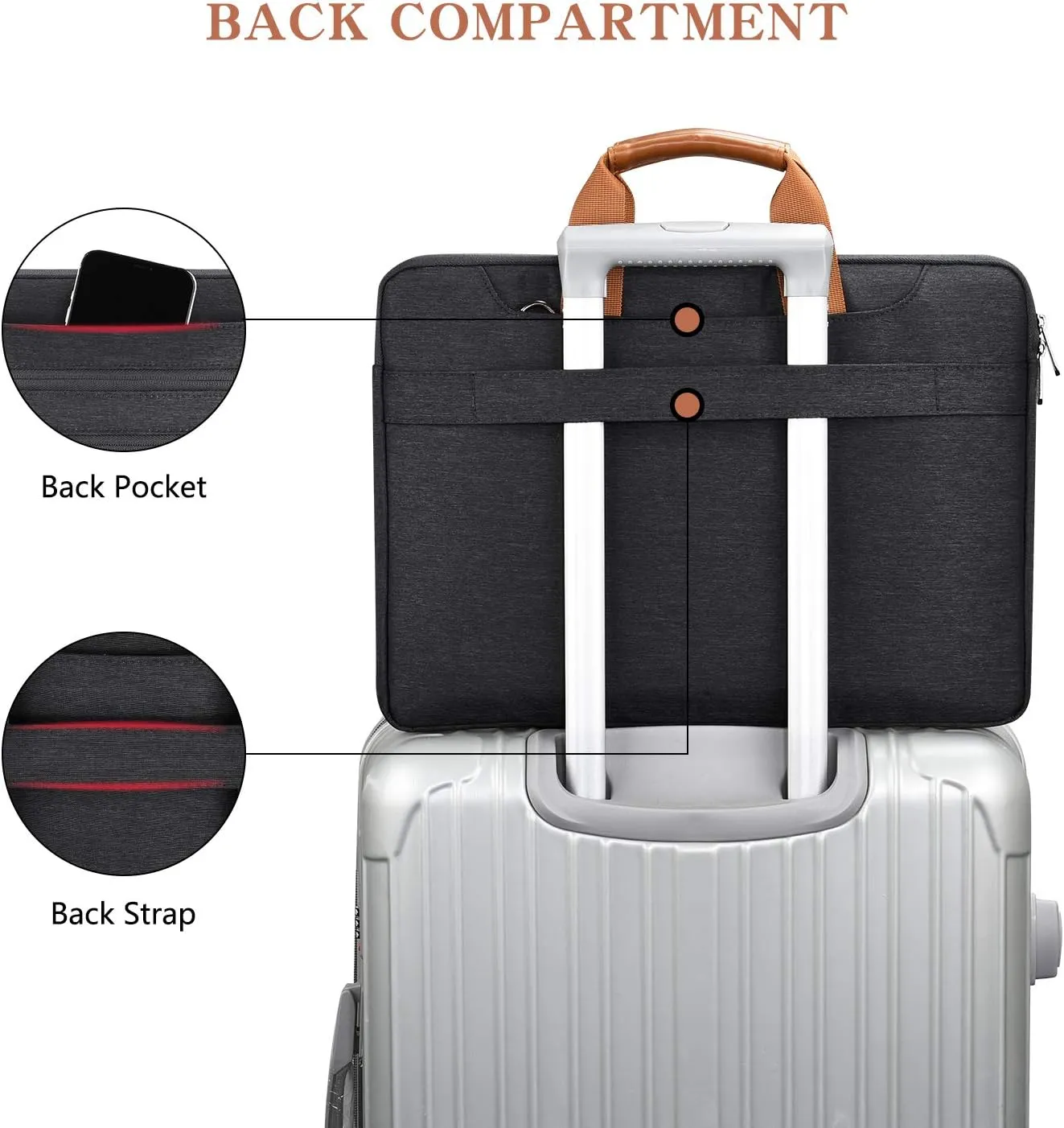 LONMEN 15.6 Inch Laptop Shoulder Bag,Computer Sleeve Carrying Case for Lenovo 15.6" Ideapad 330/15.6" HP EliteBook 850 G3 / Dell New Latitude 3590 Chromebook Ultrabook (Black)