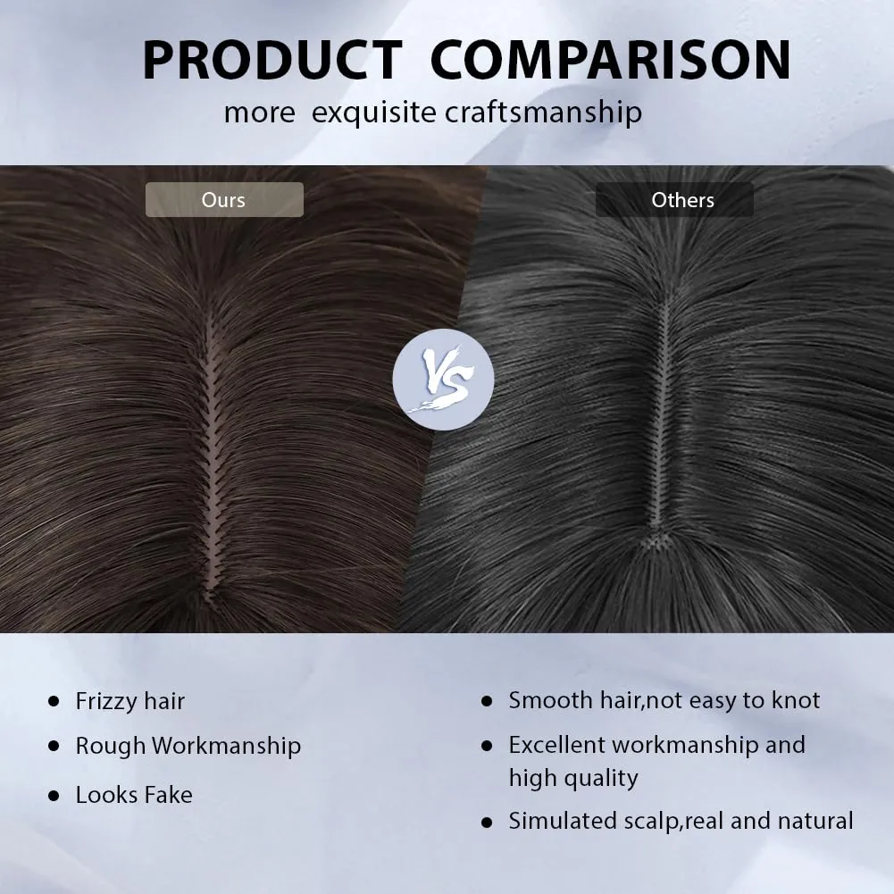 LOSMOEER Black Mix Brown Wig with Bangs Short Wavy Wigs for Women Shoulder Length Curly Bob Wigs Heat Resistant Synthetic Wigs for Halloween Cosplay Daily Party Use