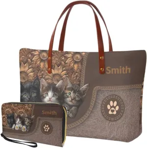 Lotusorchid Custom Top Handle Bags for Women, Personalized Satchel Handbag Tote Shoulder Bag with Matching Wallet for Women