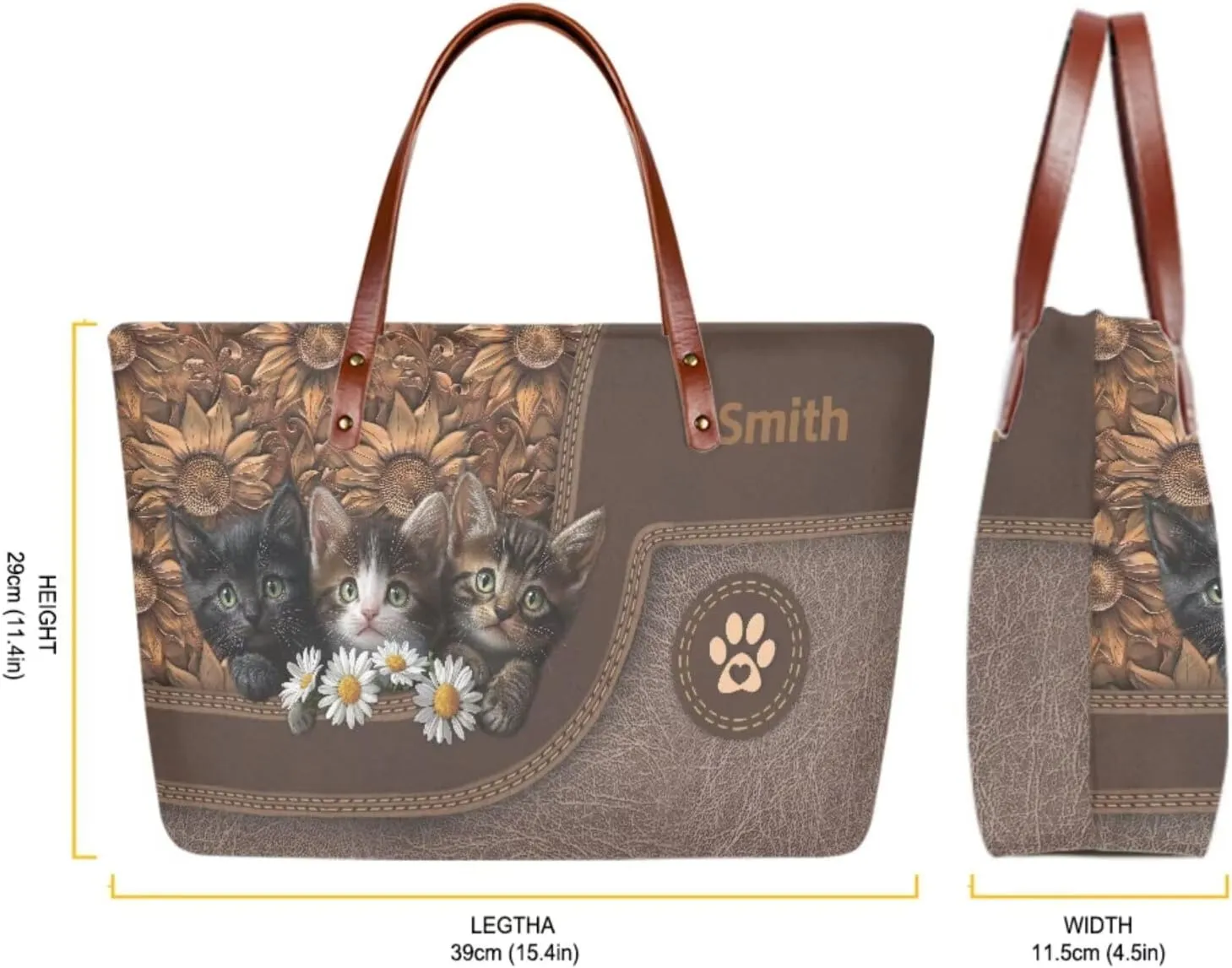 Lotusorchid Custom Top Handle Bags for Women, Personalized Satchel Handbag Tote Shoulder Bag with Matching Wallet for Women
