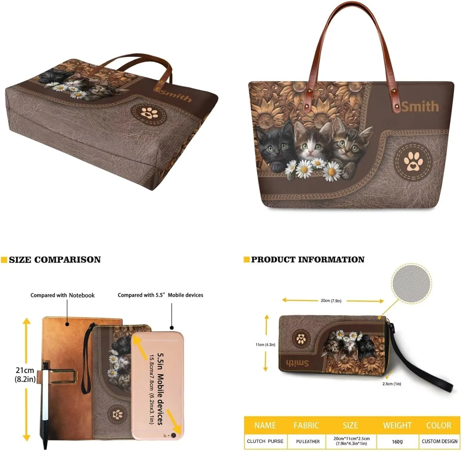 Lotusorchid Custom Top Handle Bags for Women, Personalized Satchel Handbag Tote Shoulder Bag with Matching Wallet for Women