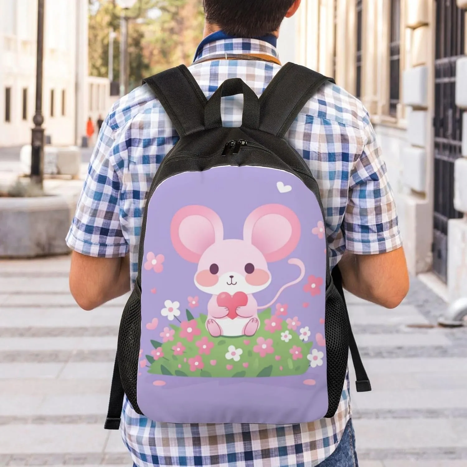 Love Mouse Backpack Waterproof Anti Theft Durable Light Laptop Bag Backpacks For Women Men Travel Gym Backpack