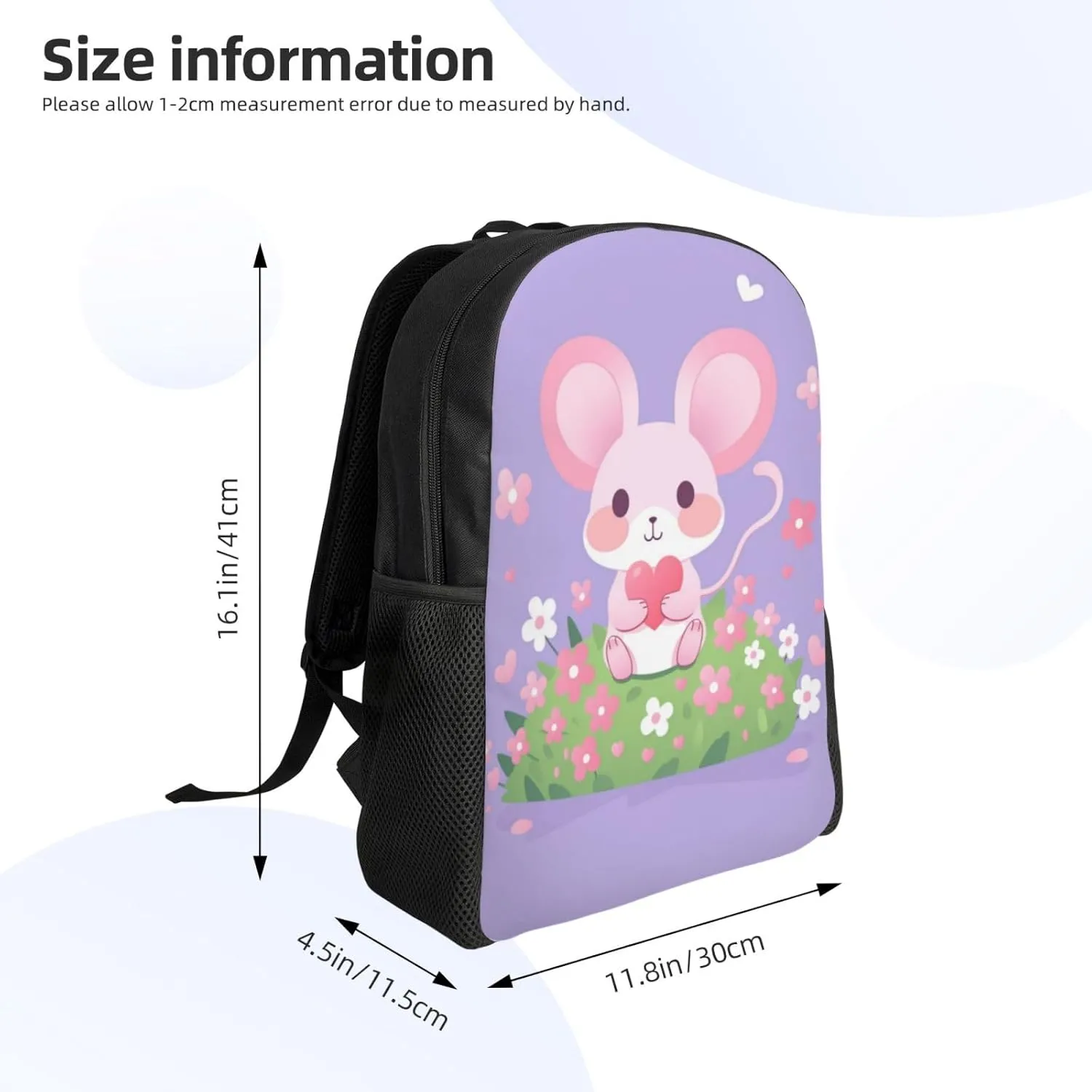 Love Mouse Backpack Waterproof Anti Theft Durable Light Laptop Bag Backpacks For Women Men Travel Gym Backpack