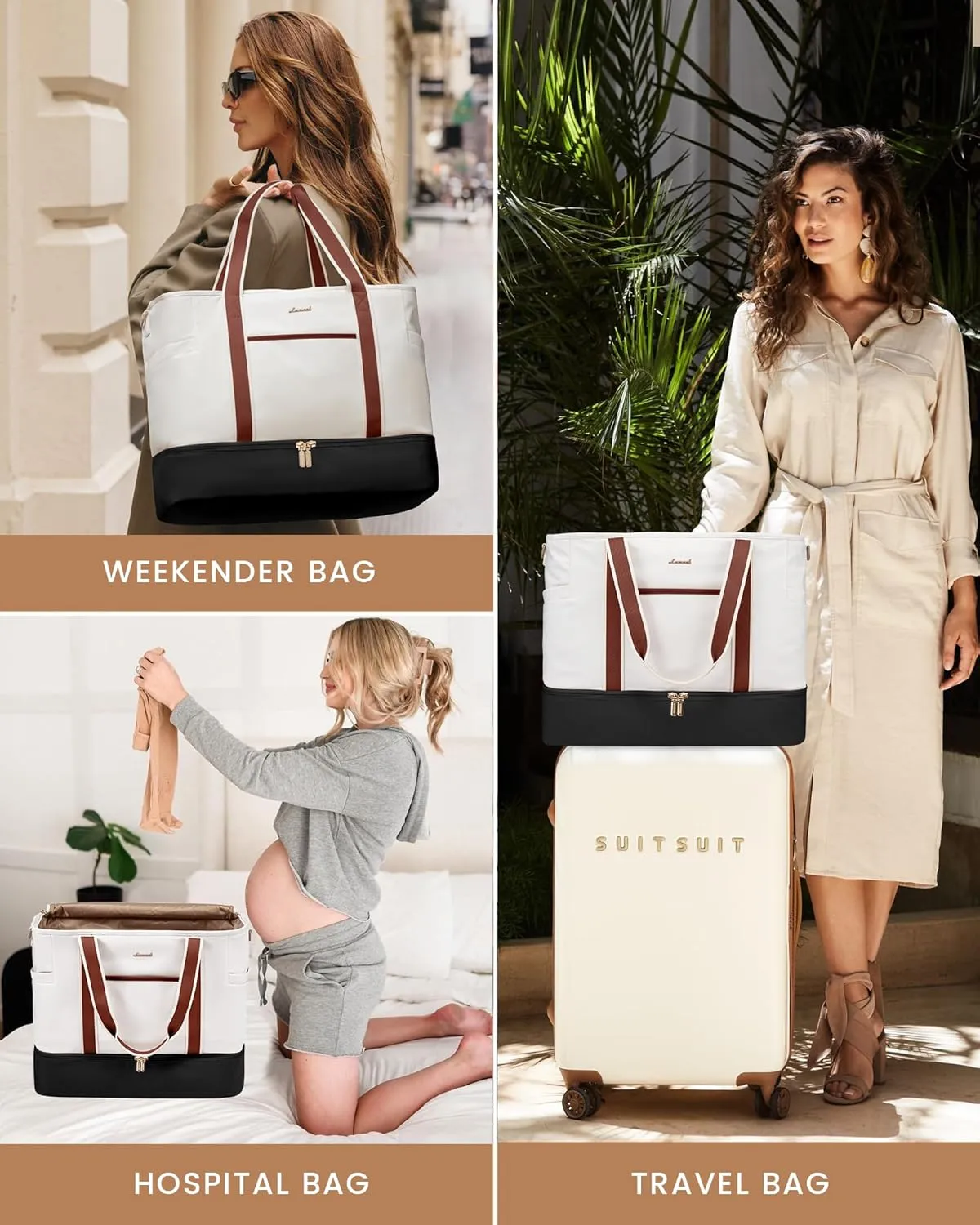 LOVEVOOK Travel Duffle Bags for Women, 45L carry on weekender bags, personal item travel bag with Toiletry, hospital for women labor delivery overnight bag, gym bag for women
