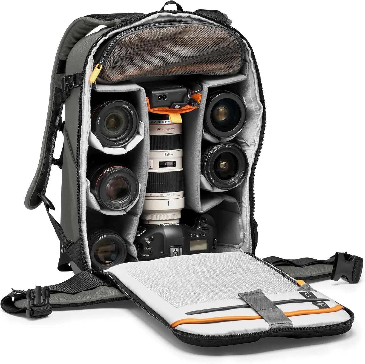 Lowepro Flipside BP 400 AW III Mirrorless and DSLR Camera Backpack - Dark Grey - with Rear Access - with Side Access - with Adjustable Dividers - for Mirrorless Like Sony α7 - LP37353-PWW