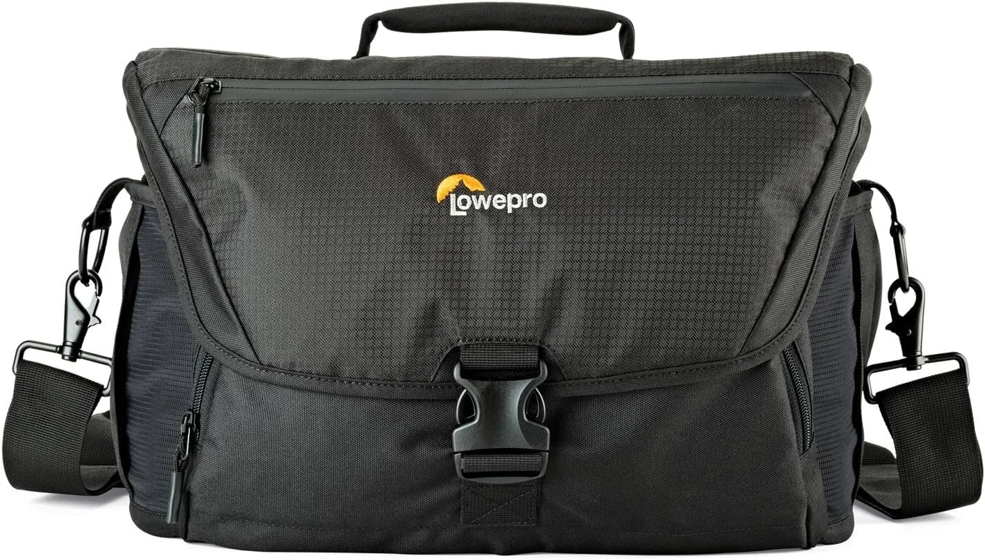 Lowepro LP37142, Nova 200 AW II Messenger Case, Camera Bag, Customizable, Portable, Fits 1-2 Pro DSLR with attached 24-105mm, Compact Drone, 3-5 Additional Lenses, Flash, Black