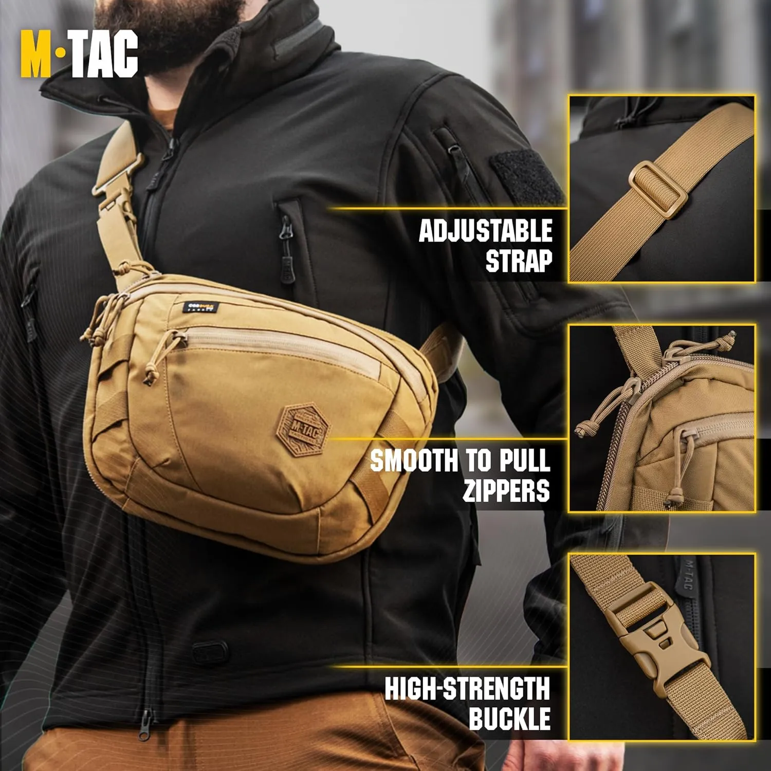 M-Tac Elite Sphaera Large Bag Gen 2 -Tactical Shoulder Bag - Conceal Carry Chest Sling Pack CCW Bag