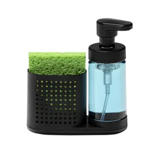 madesmart Foaming Soap Station, Sinkwear Collection, Ventilated Compartment, Eco-Friendly, Ergonomically Designed, Soft-Grip Base, Small, Carbon