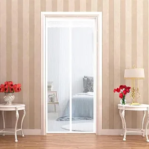 Magnetic Mosquito Net for Doors 150x210cm (59x83inch) Anti Insects Mosquito Net Door Window Totally Magnetic Fresh Air in & Keep Bugs Out-White