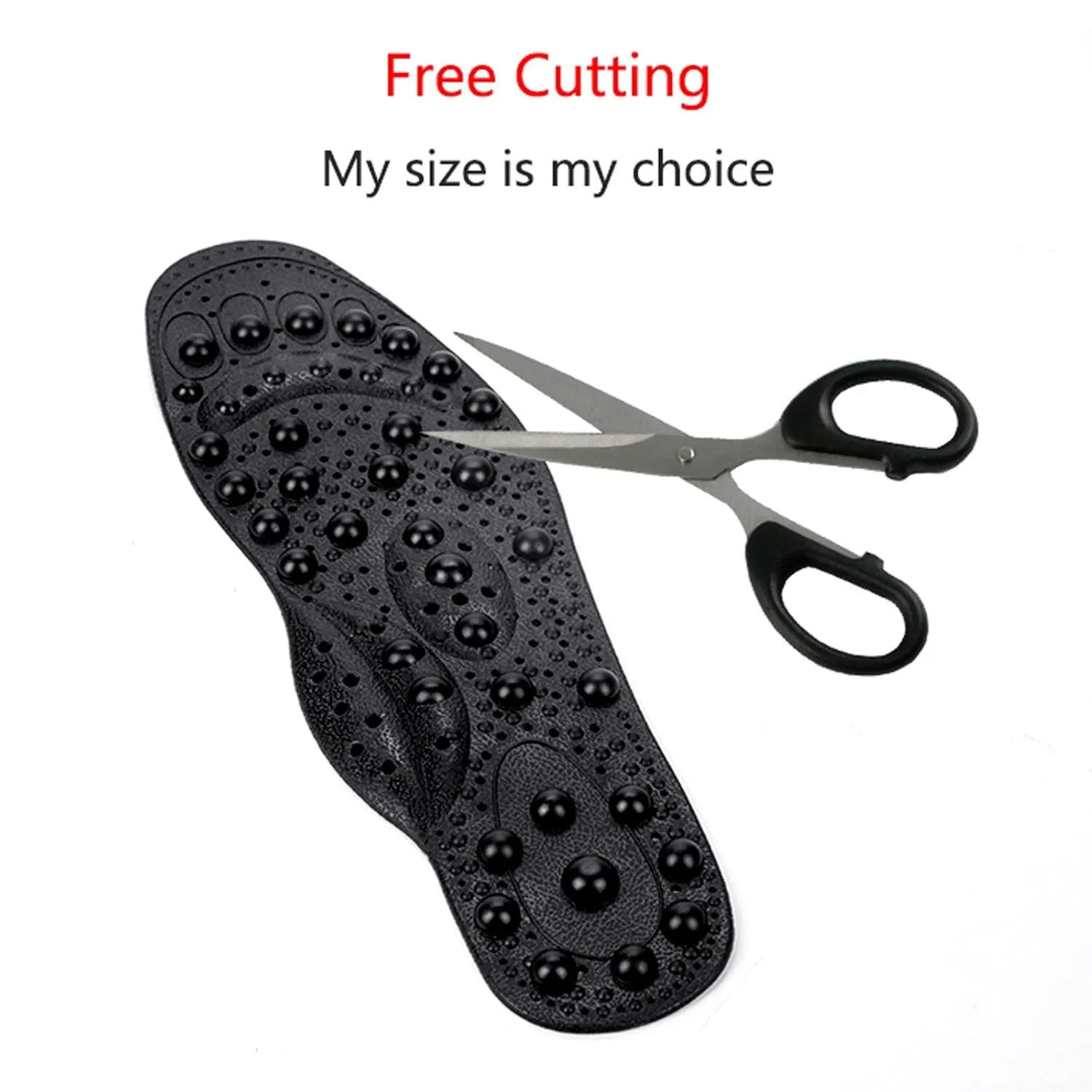 Magnetic Therapy Insoles, PVC Material, Unisex-Adults, Blue, L (40-45), Foot Massage Insoles, Health Care, Arch Support, Blood Circulation, Foot Pain Relief