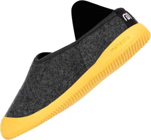 mahabis Curve Classic Slippers, Comfy, Premium Unisex House Shoe for Indoors and Outdoors Larvik Dark Grey/Skane Yellow 42 (US Men's 8.5-9, Women's 10.5-11) Medium