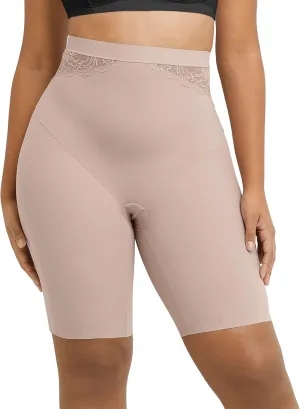 Maidenform Women's Shapewear High-Waist Thigh Slimmer, Tummy Control Thigh Slimmer, Lace-Trimmed Shapewear Shorts