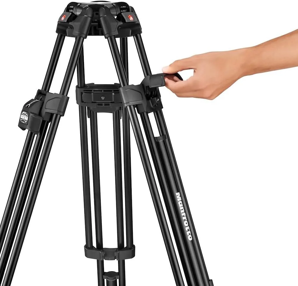 Manfrotto 504X Fluid Video Head with Aluminium 645 Fast Twin Video Tripod, Kit with Fast Tripod and Head, for DSLR, Digital Camera, Camcorder, Videographer, Payload 26.4 lbs