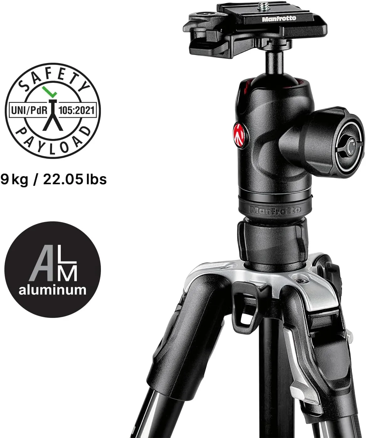 Manfrotto Befree Advanced Camera Tripod Kit with Twist Closure, Travel Tripod Kit with Ball Head, Portable and Compact, Camera Tripod in Aluminium for DSLR, Reflex, Mirrorless, Camera Accessories