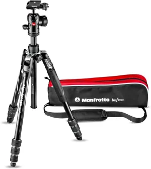 Manfrotto Befree Advanced Camera Tripod Kit with Twist Closure, Travel Tripod Kit with Ball Head, Portable and Compact, Camera Tripod in Aluminium for DSLR, Reflex, Mirrorless, Camera Accessories