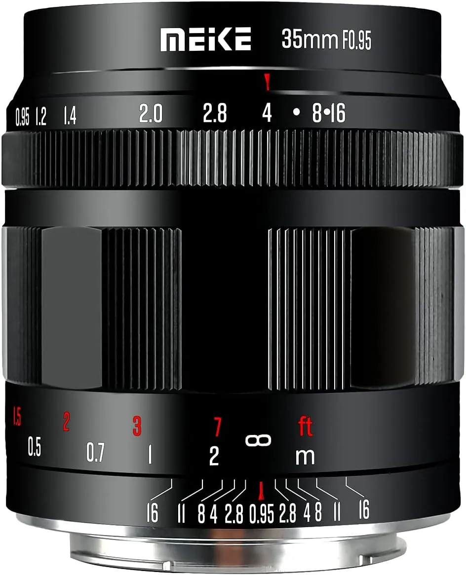 Meike 35mm f0.95 Large Aperture Manual Focus Lens Compatible with Panasonic Lumix M43 MFT Mount Digital Mirrorless Cameras GH3 GH4 GH5 GH6 GH7