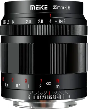 Meike 35mm f0.95 Large Aperture Manual Focus Lens Compatible with Panasonic Lumix M43 MFT Mount Digital Mirrorless Cameras GH3 GH4 GH5 GH6 GH7