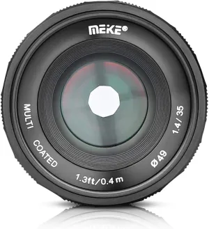 MEIKE 35mm F/1.4 Manual Focus Large Aperture Lens Compatible with Fujifilm Mirrorless Camera Such as X-T1 X-T2 X-T3