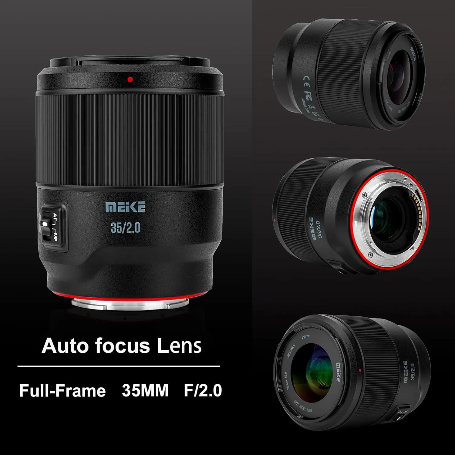 Meike 35mm F2.0 Full Frame Wide Angle AF STM(Stepping Motor) Lens Auto Focus Fixed Prime Portrait Lenses for Panasonic Lumix Sigma Leica L-Mount Mirrorless Camera S1 S1R S1H S5 FP