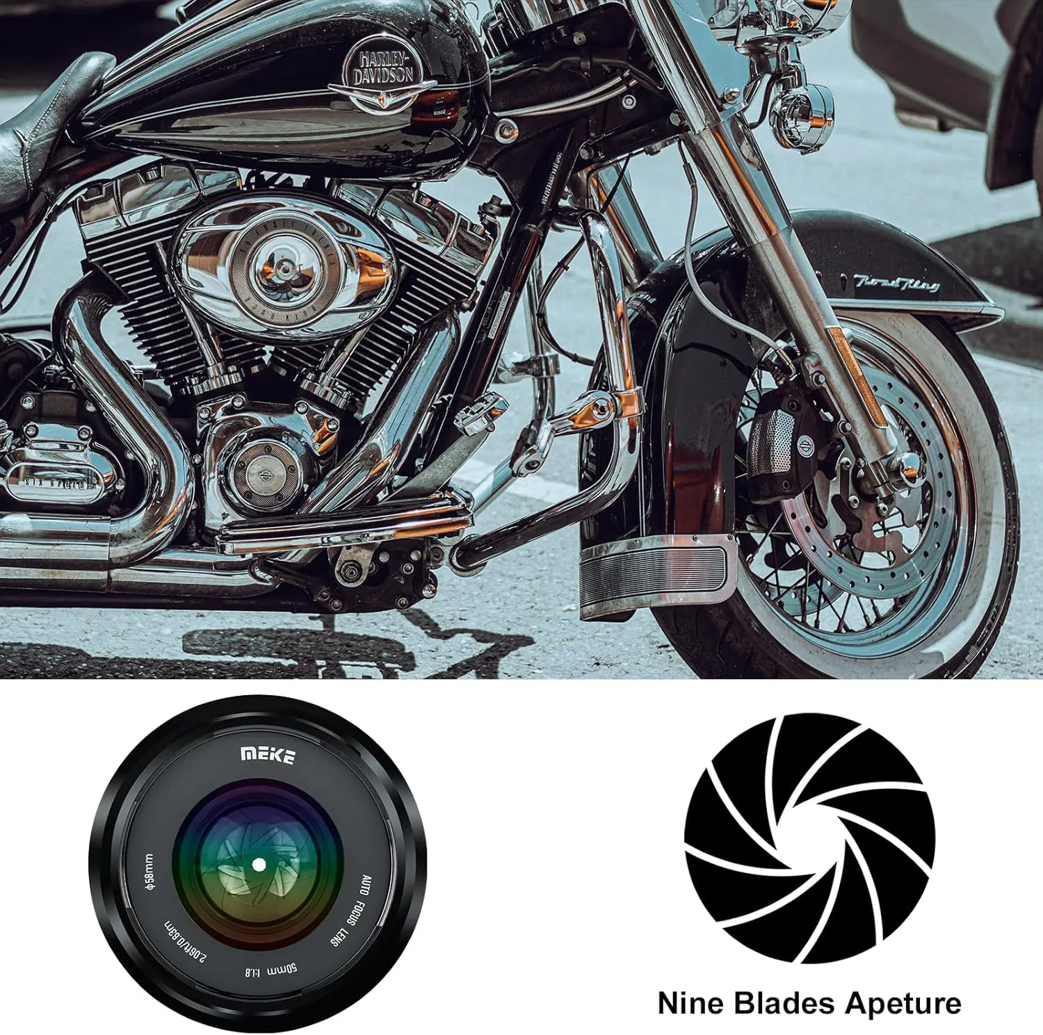 Meike 50mm F1.8 Full Frame AF STM(Stepping Motor) Lens Standard Aperture Auto Focus Fixed Prime Portrait Lenses for Sony E Mount Mirrorless Cameras A9 A7III A7II A7 A7R3 A7R4 A7IV A7C A7CII A6500