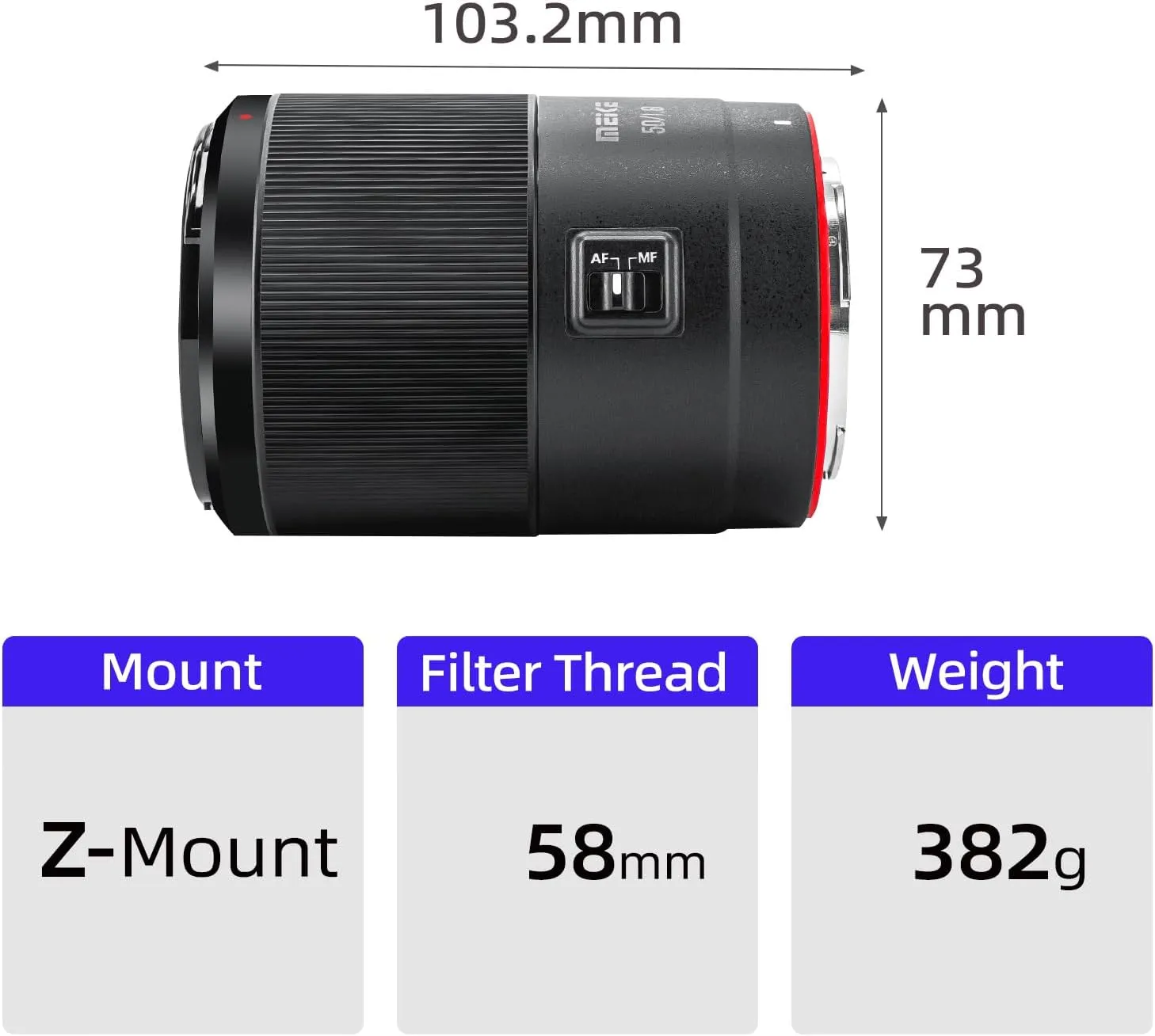 Meike 50mm F1.8 Full Frame STM Auto Focus Prime Lens for Nikon Z Mount Mirrorless Cameras: Z30, Z50, Z5, Z6, Z7, Z6II, Z7II, Z9, Zfc