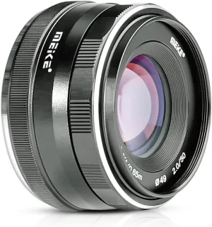 Meike 50mm F2.0 Lens - Large Aperture APS-C Lens, Manual Focus, Compatible with Sony E Mount Mirrorless Cameras A6XXX & 7XXX Series