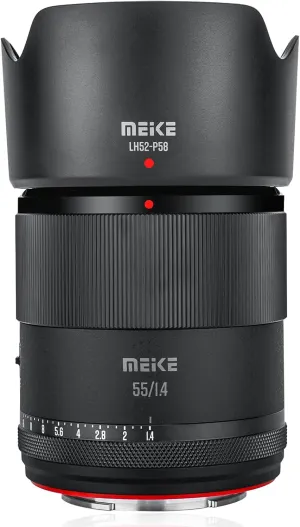 Meike 55mm F1.4 Standard Aperture APS-C Frame STM Auto Focus Fixed Prime Portrait Lenses for Sony E Mount Mirrorless Cameras FX30 ZV-E10 ZVE10 II A6600 A6400 A5000 A5100 A6000 A6100 A6300 A6500 A6700