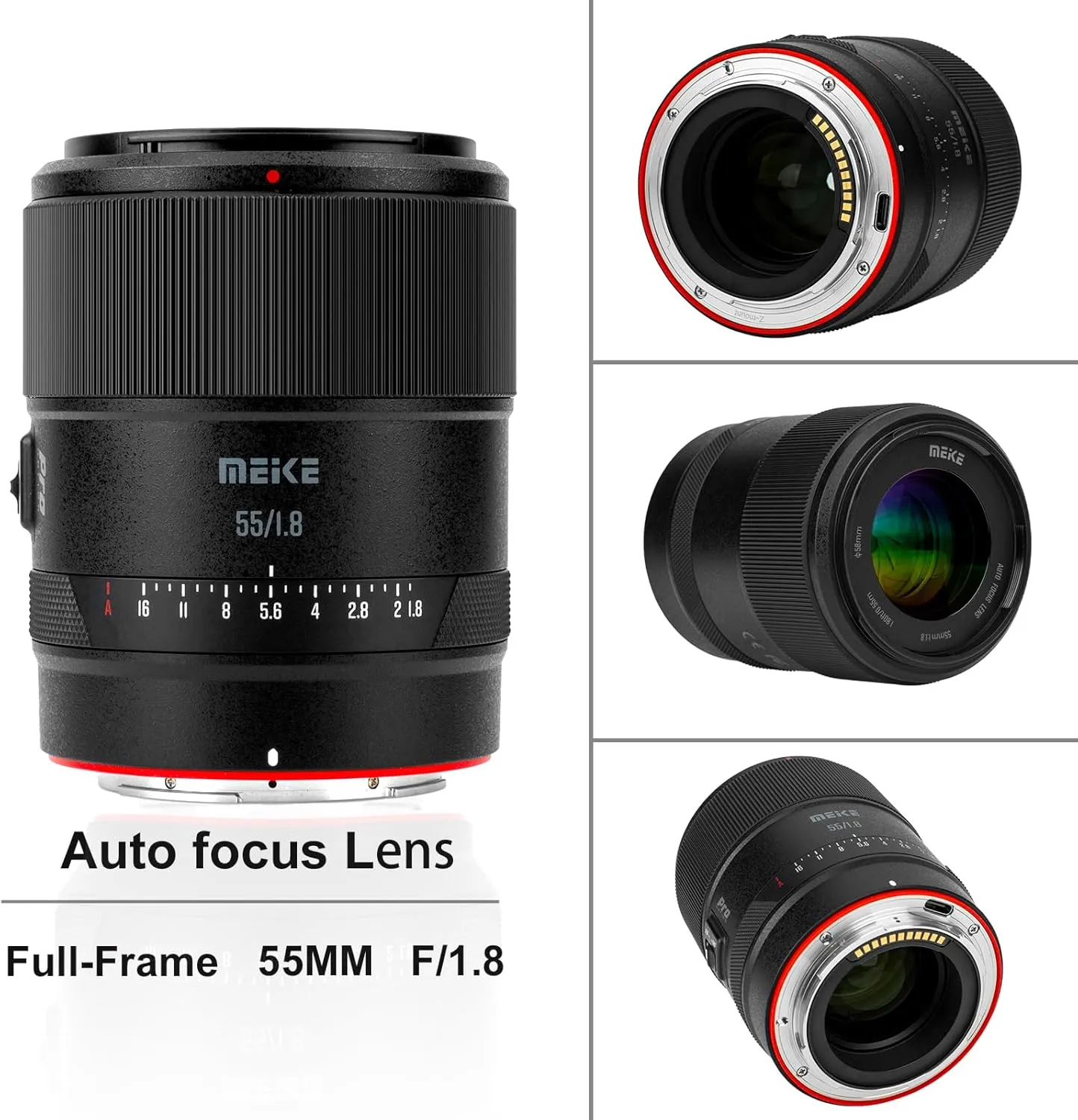 Meike 55mm F1.8 Pro Full Frame AF STM Stepping Motor Lens High Resolution 8K Auto Focus Fixed Prime Portrait Lenses for Nikon Z Mount Mirrorless Cameras Z5 Z6 Z7 Z6II Z7II Z9 Z30 Z50 Z fc