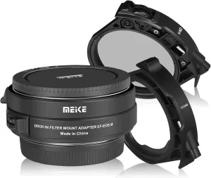 Meike MK-EFTM-C Drop-in Filter Autofocus Mount Lens Adapter for Canon EF/EF-S to EOS M Cameras with Variable ND Filter and UV Filter EOS M M2 M3 M5 M6 M10 M50 M100 M200 Cameras