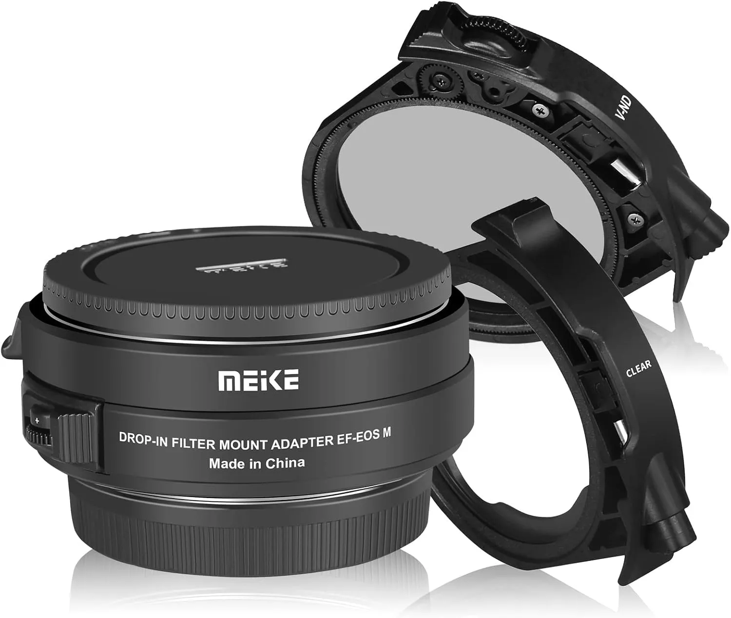 Meike MK-EFTM-C Drop-in Filter Autofocus Mount Lens Adapter for Canon EF/EF-S to EOS M Cameras with Variable ND Filter and UV Filter EOS M M2 M3 M5 M6 M10 M50 M100 M200 Cameras