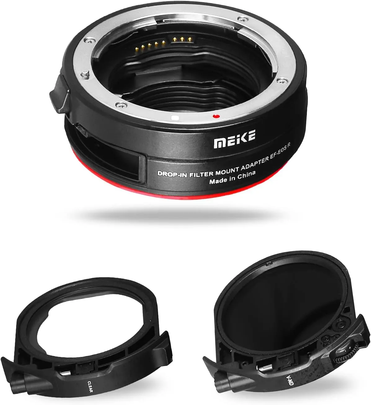 Meike MK-EFTR-C Drop-in Filter Mount Adapter for Canon EF to EOSR with Variable ND Filter and UV Filter for EOS R R5 R6 RP R5C C70 Cameras