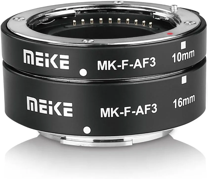 MEIKE MK-F-AF3 Auto Fucus Macro Extension Tube for Compatible with All Fujifilm Mirrorless Camera(10mm 16mm only or conbination) X-T1 X-T2 X-Pro1 X-Pro2 X-T10 X-A1 X-E1 X-E2 X-E3 X-T20 X-T3 X-T30 etc