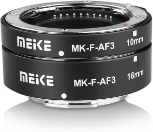 MEIKE MK-F-AF3 Auto Fucus Macro Extension Tube for Compatible with All Fujifilm Mirrorless Camera(10mm 16mm only or conbination) X-T1 X-T2 X-Pro1 X-Pro2 X-T10 X-A1 X-E1 X-E2 X-E3 X-T20 X-T3 X-T30 etc