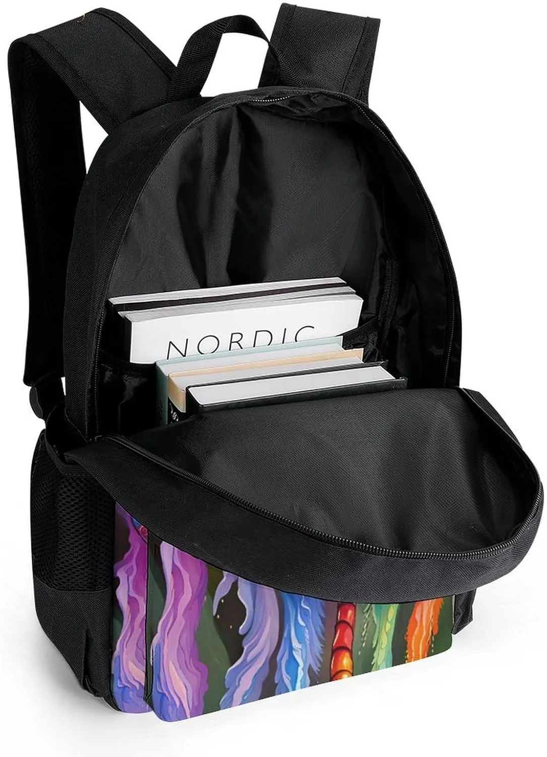 Men Women Lightweight A Vibrant Dragonfly Colorful World Art Backpack Large Capacity Bookbag With Smooth Zippers for Gym Business Running