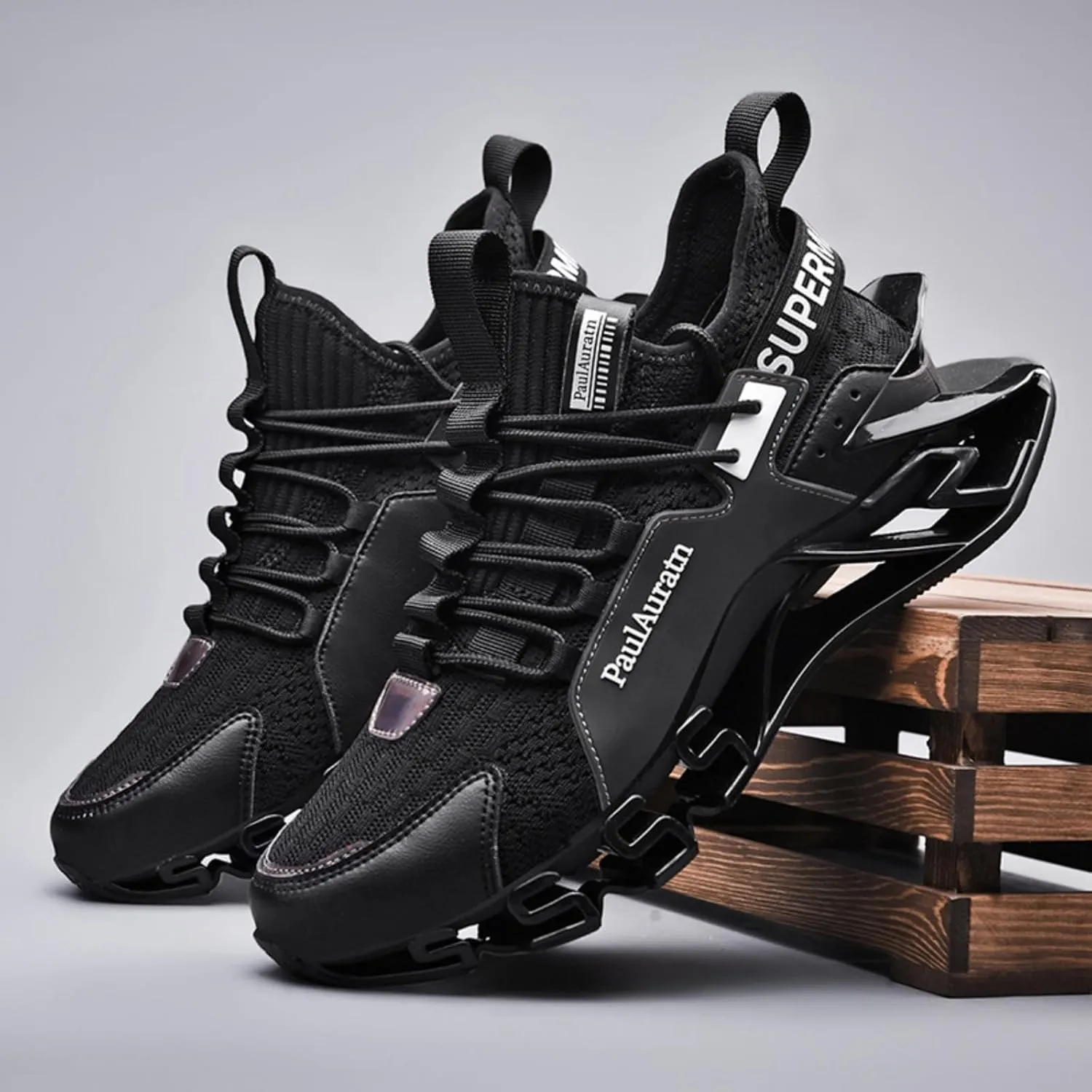 Men's Big - Size Blade - Style Running Shoes. Mesh Upper for Breathability, Shock - Absorbing Design, Lightweight and Trendy, Ideal for Spring and Summer Sports.