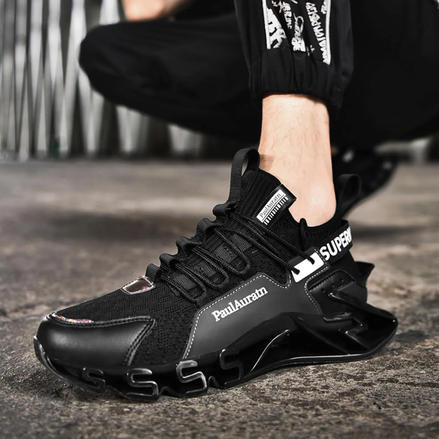 Men's Big - Size Blade - Style Running Shoes. Mesh Upper for Breathability, Shock - Absorbing Design, Lightweight and Trendy, Ideal for Spring and Summer Sports.