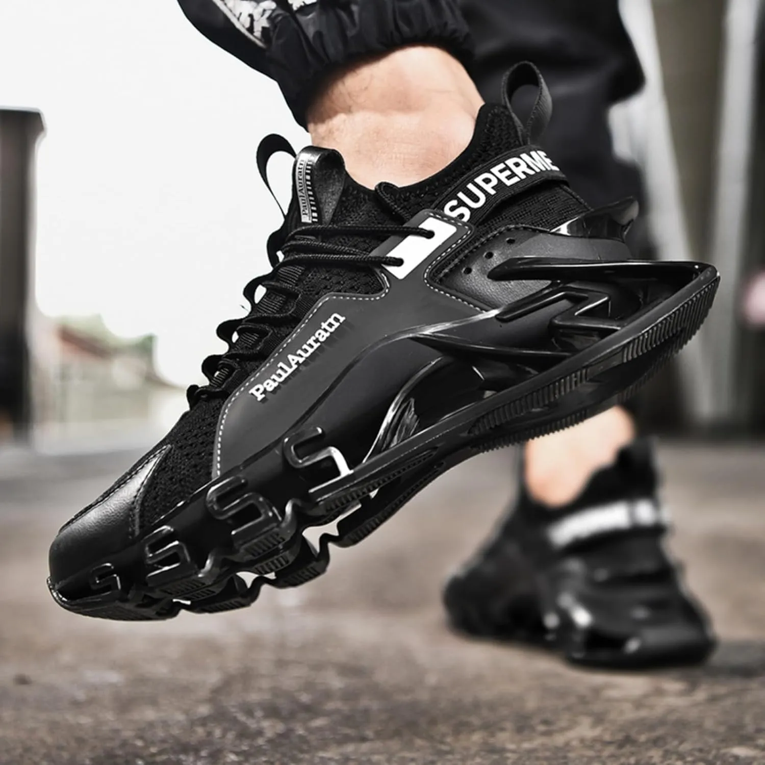 Men's Big - Size Blade - Style Running Shoes. Mesh Upper for Breathability, Shock - Absorbing Design, Lightweight and Trendy, Ideal for Spring and Summer Sports.