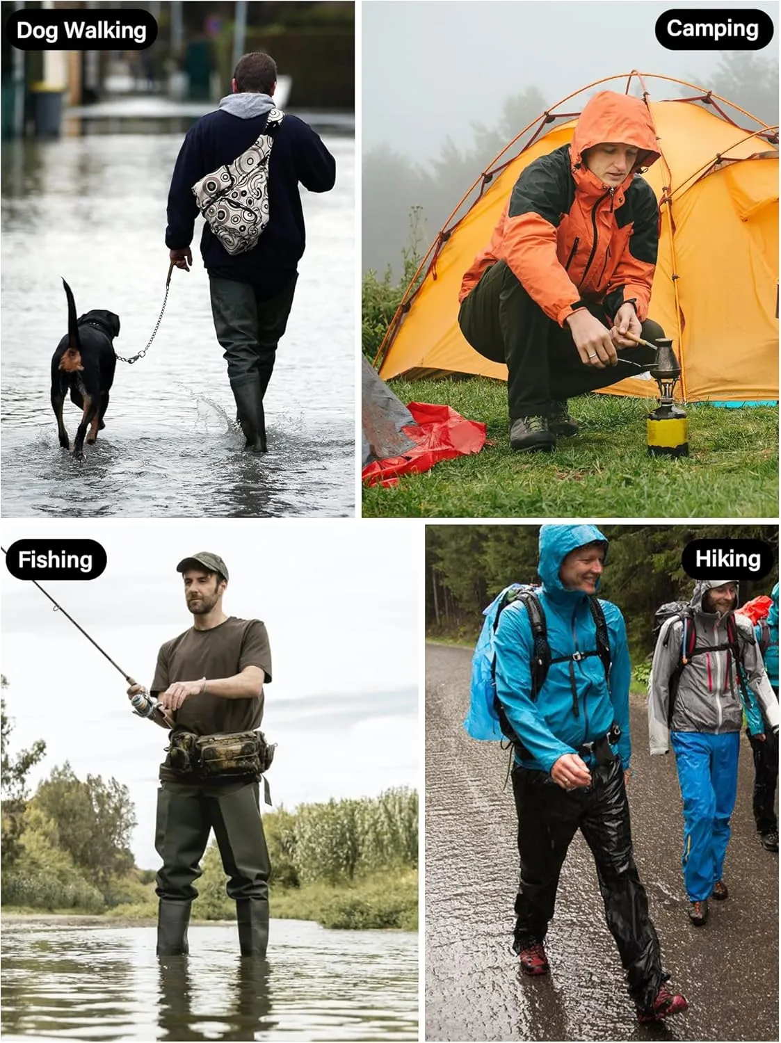 Men's Rain Pants,Waterproof Wind Pants Mens, Hiking Lightweight Outdoor Golf Fishing Cycling Motorcycle