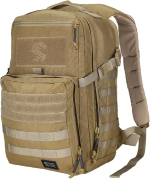 MGFLASHFORCE Molle Military Tactical Backpack for Men, 24L Daypack Army Rucksack Assault Pack, Bug Out Bag, 15.6" Laptop Compartment (Coyote Brown)