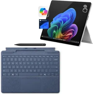 Microsoft Surface Pro 11 Bundle, 13" Copilot  PC with Sapphire Pro Keyboard & Slim Pen, Snapdragon X Plus, AI Tablet Essential Bundle for Surface Pro 11, 16GB RAM, 2TB SSD, Win 11 Pro