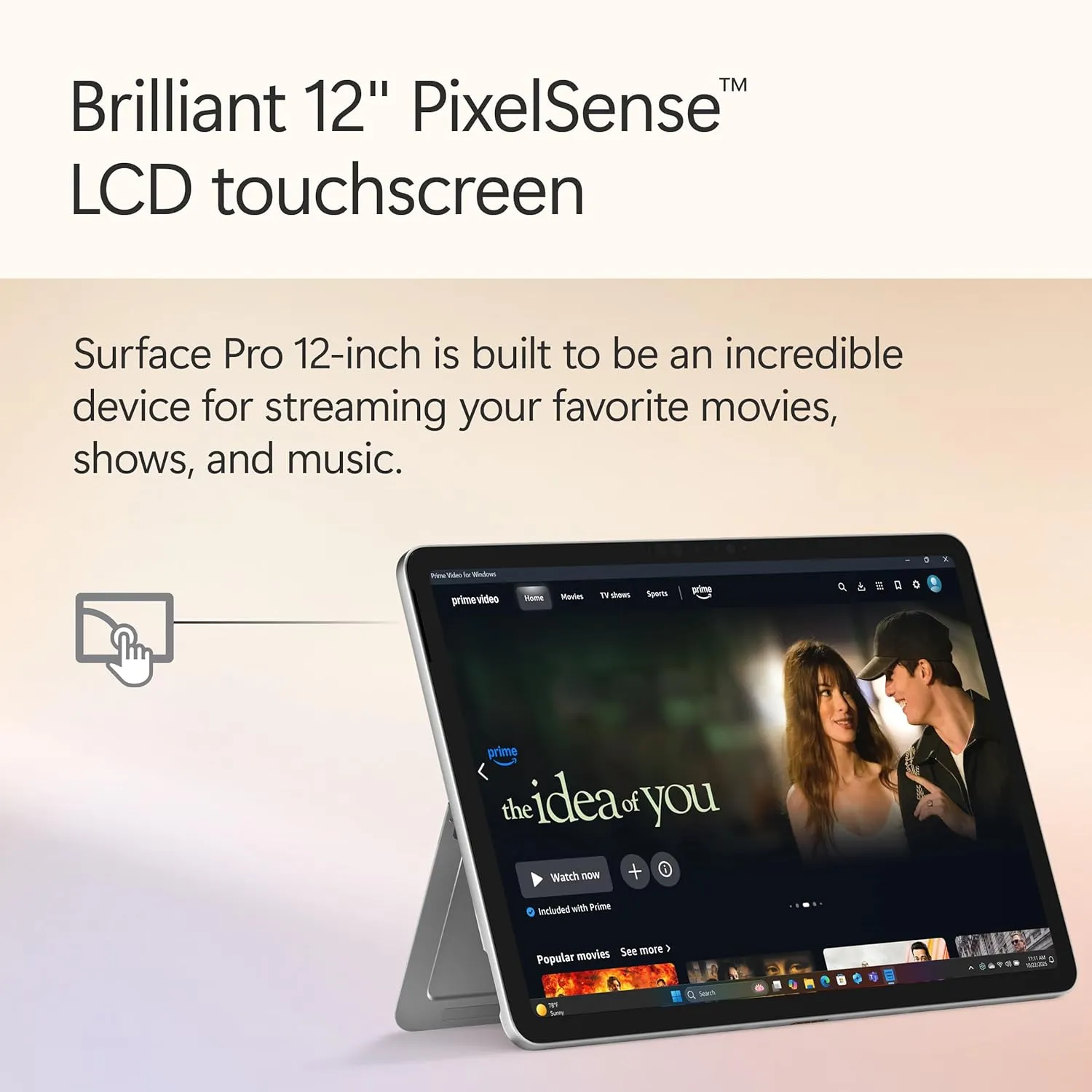 Microsoft Surface Pro 2-in-1 Laptop/Tablet (2025), Windows 11 Copilot  PC, 12" Touchscreen Display, Snapdragon X Plus (8 Core), 16GB RAM, 256GB Storage, Platinum