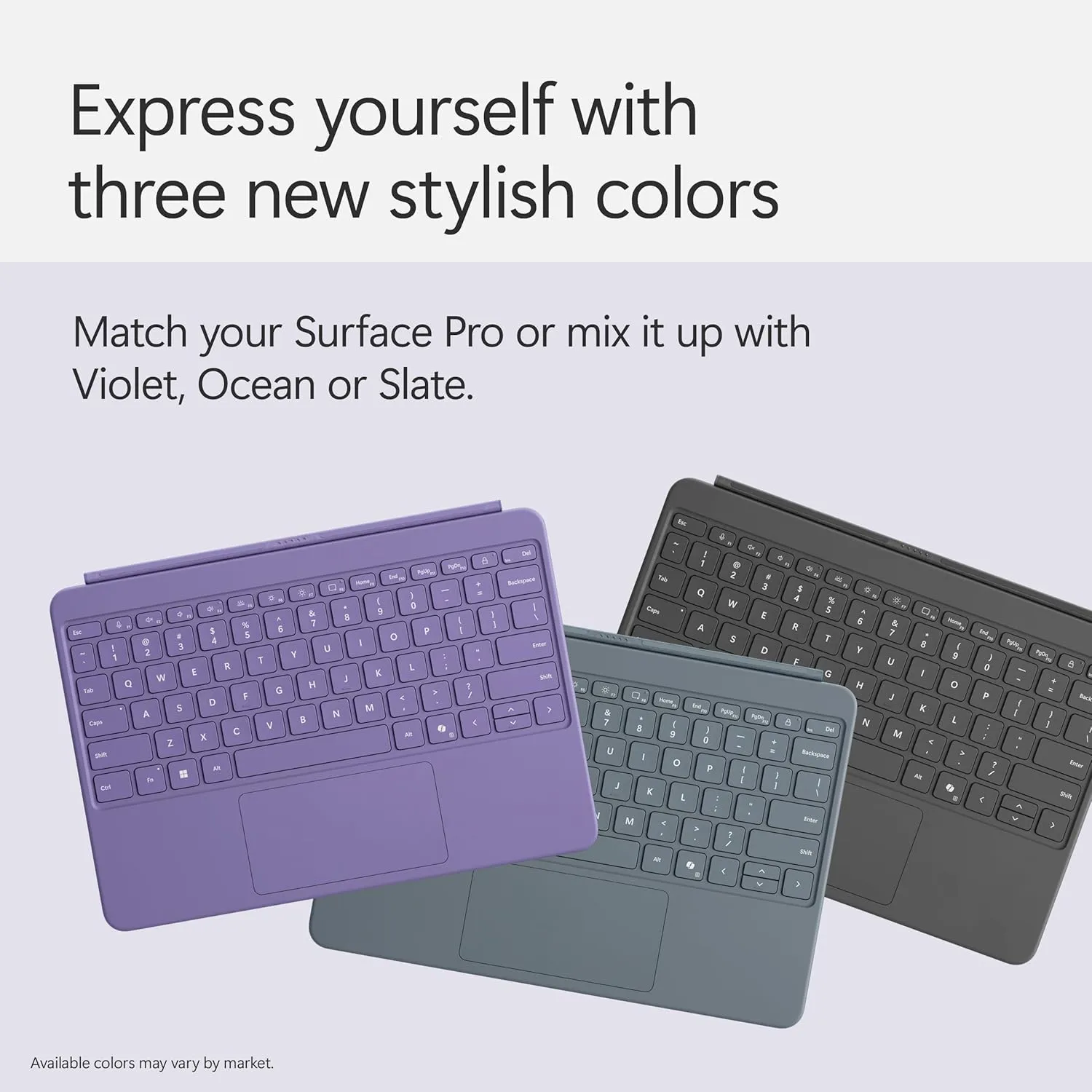 Microsoft Surface Pro Keyboard and Slim Pen 2 Bundle for Surface Pro 12" Device, Alcantara Material, Violet