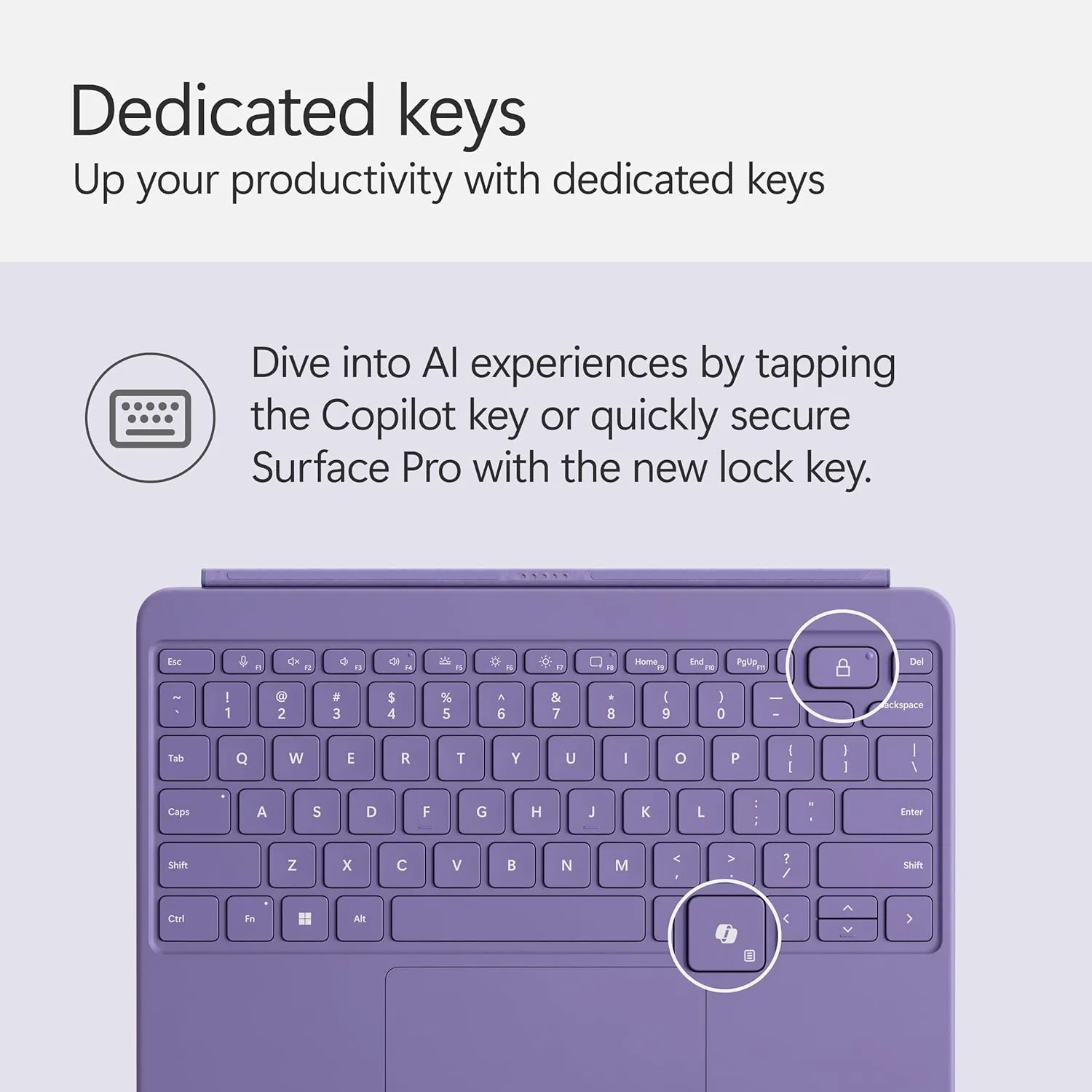 Microsoft Surface Pro Keyboard and Slim Pen 2 Bundle for Surface Pro 12" Device, Alcantara Material, Violet