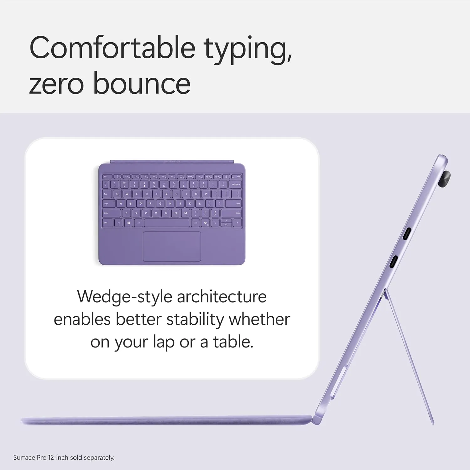 Microsoft Surface Pro Keyboard and Slim Pen 2 Bundle for Surface Pro 12" Device, Alcantara Material, Violet