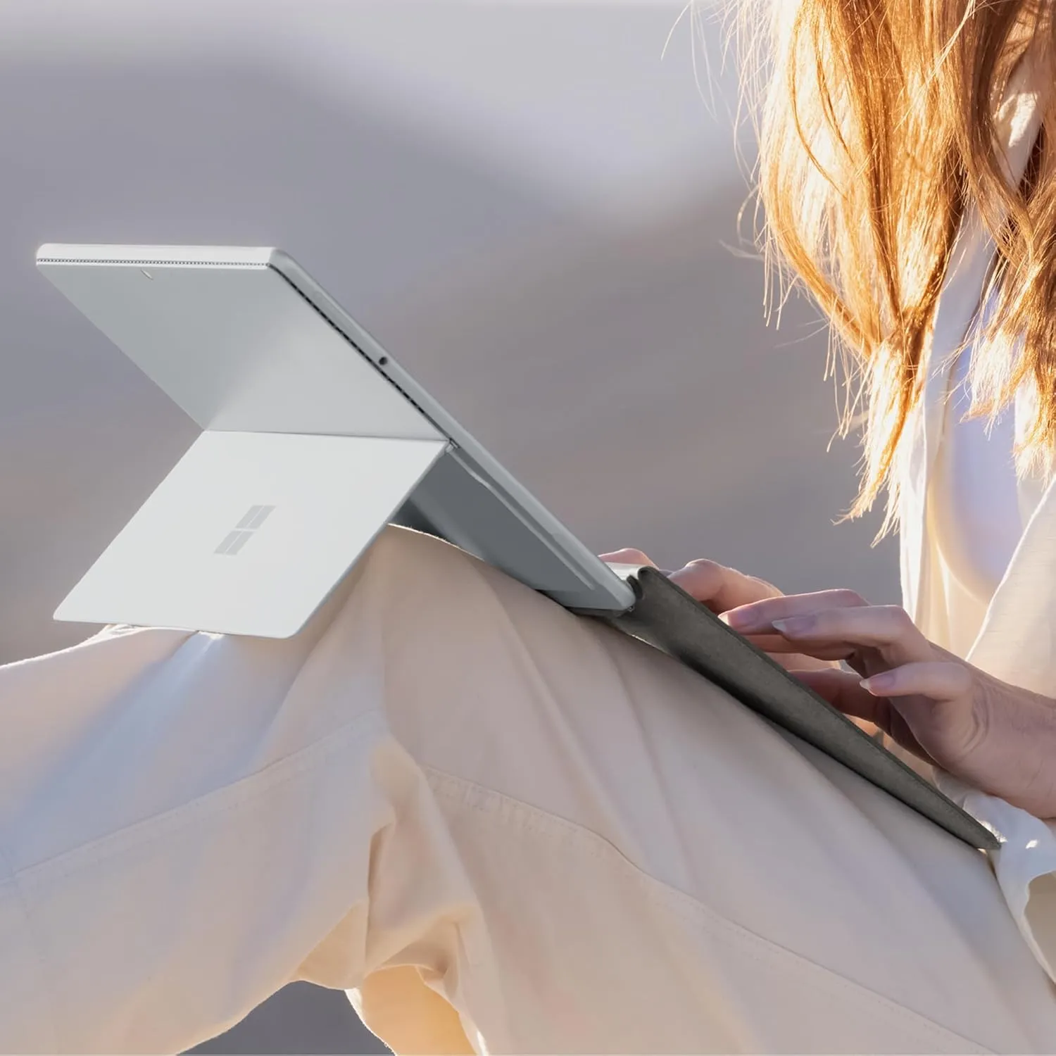 Microsoft Surface Pro Keyboard with Slim Pen 2 Bundle for Pro Copilot  (11th Edition), Pro 9 and Pro 8, Alcantara Material, Platinum