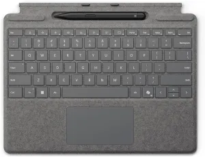 Microsoft Surface Pro Keyboard with Slim Pen 2 Bundle for Pro Copilot  (11th Edition), Pro 9 and Pro 8, Alcantara Material, Platinum