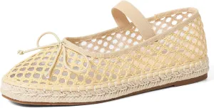 mikarka Flats for Women: Woven Ballet Flats Shoes for Women - Knot Espadrilles Round Toe Mary Jane Flats Loafers, Inspired by Raffia